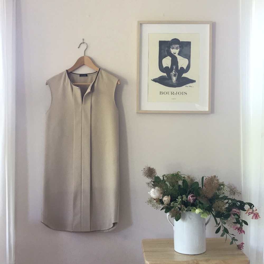 Leather + Tan Classic Shift Dress